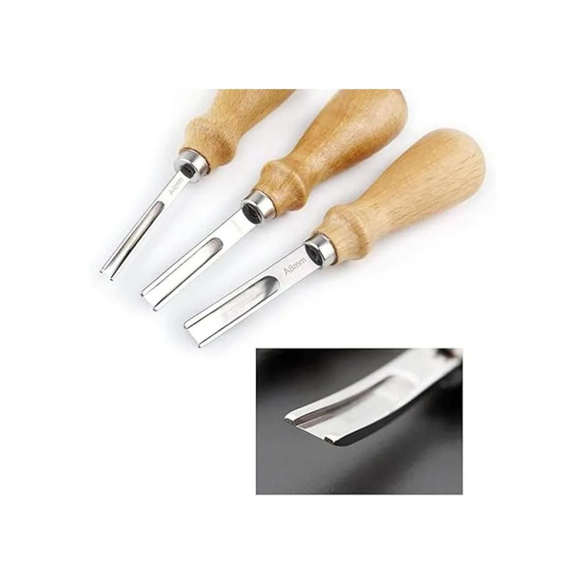 wan Juego de herramientas biseladoras de cuero con borde_7