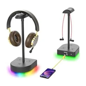Soporte para auriculares RGB con puerto de carga USB o_1