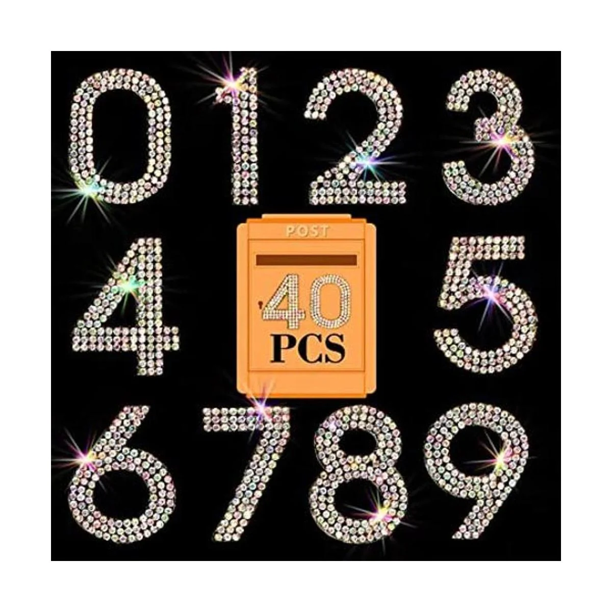 Locacrystal 40 calcomanías de números de diamantes de_1