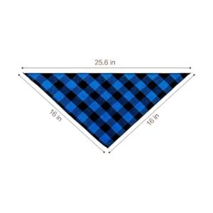 YHTWIN Bandanas de perro de algodón a cuadros azules de_5