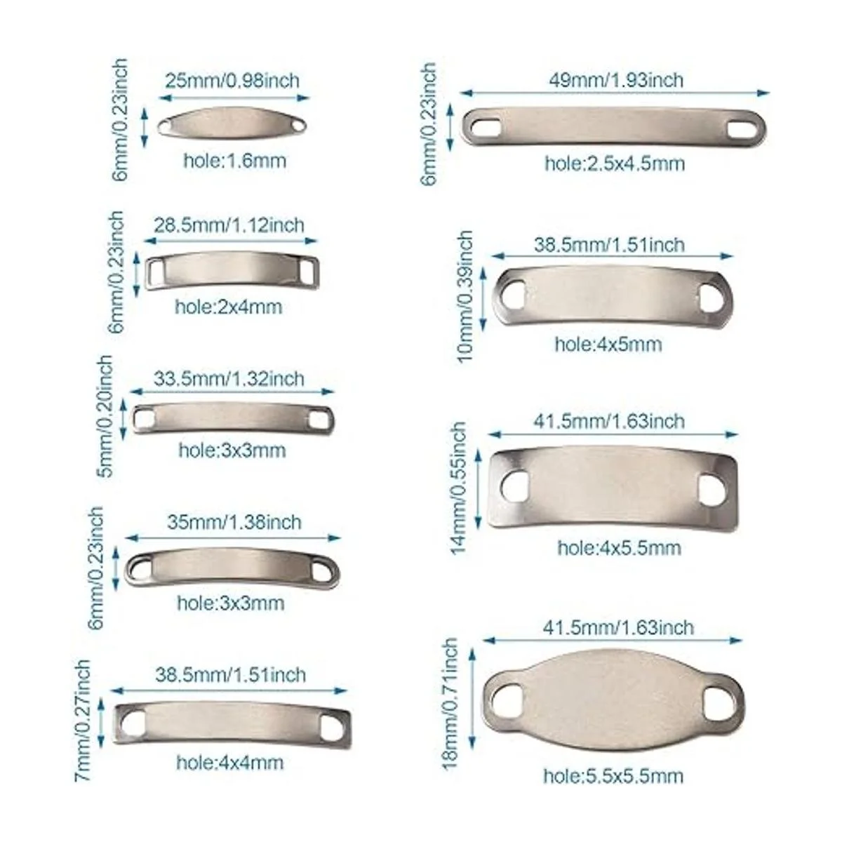 Kissitty Etiqueta de estampado en blanco Metal Acero_6