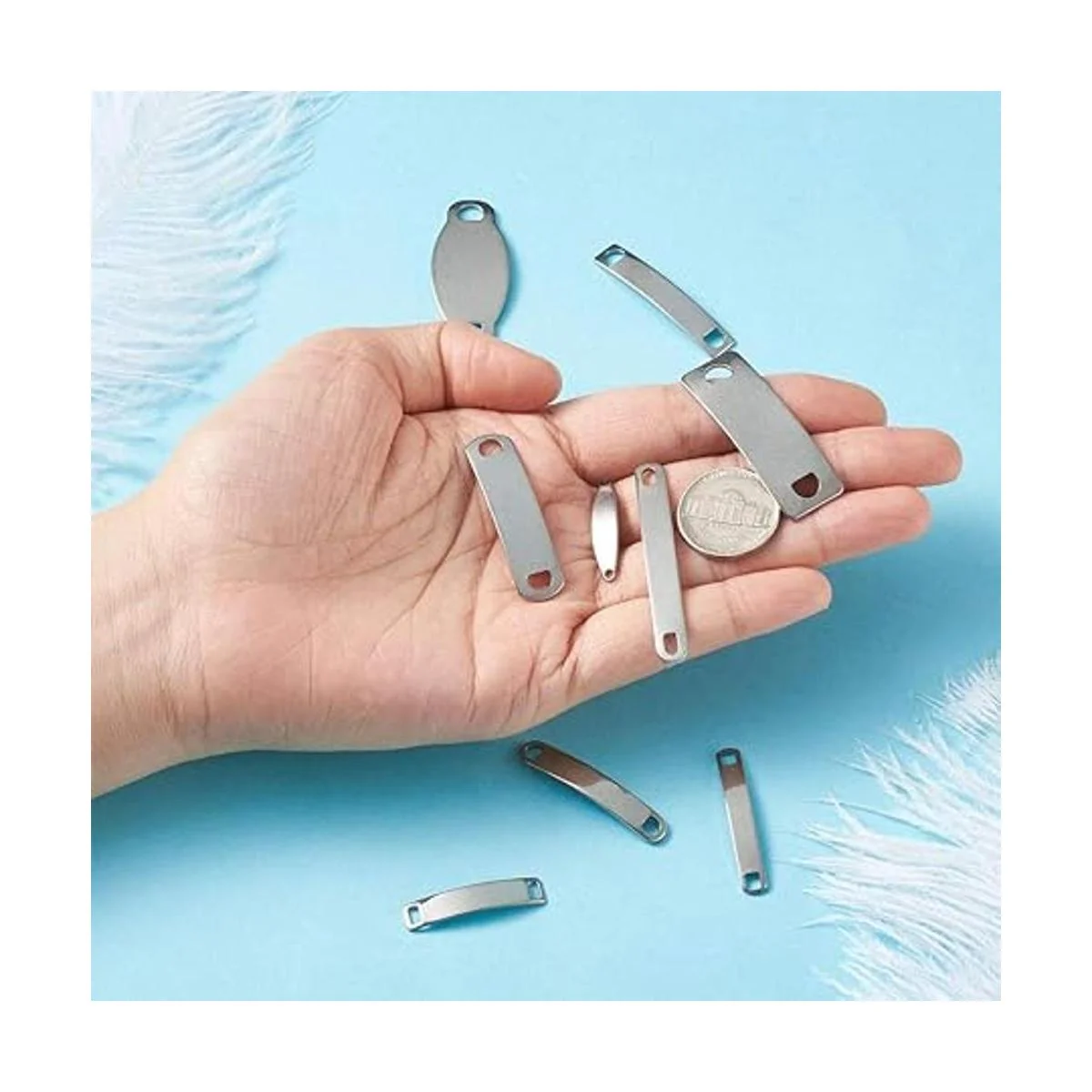 Kissitty Etiqueta de estampado en blanco Metal Acero_4