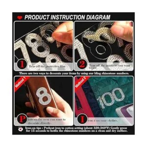 Locacrystal 40 calcomanías de números de diamantes de_2