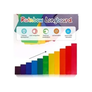 SHIERDU 11 piezas de tablero de arco iris de madera de_4