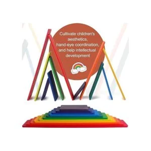 SHIERDU 11 piezas de tablero de arco iris de madera de_5