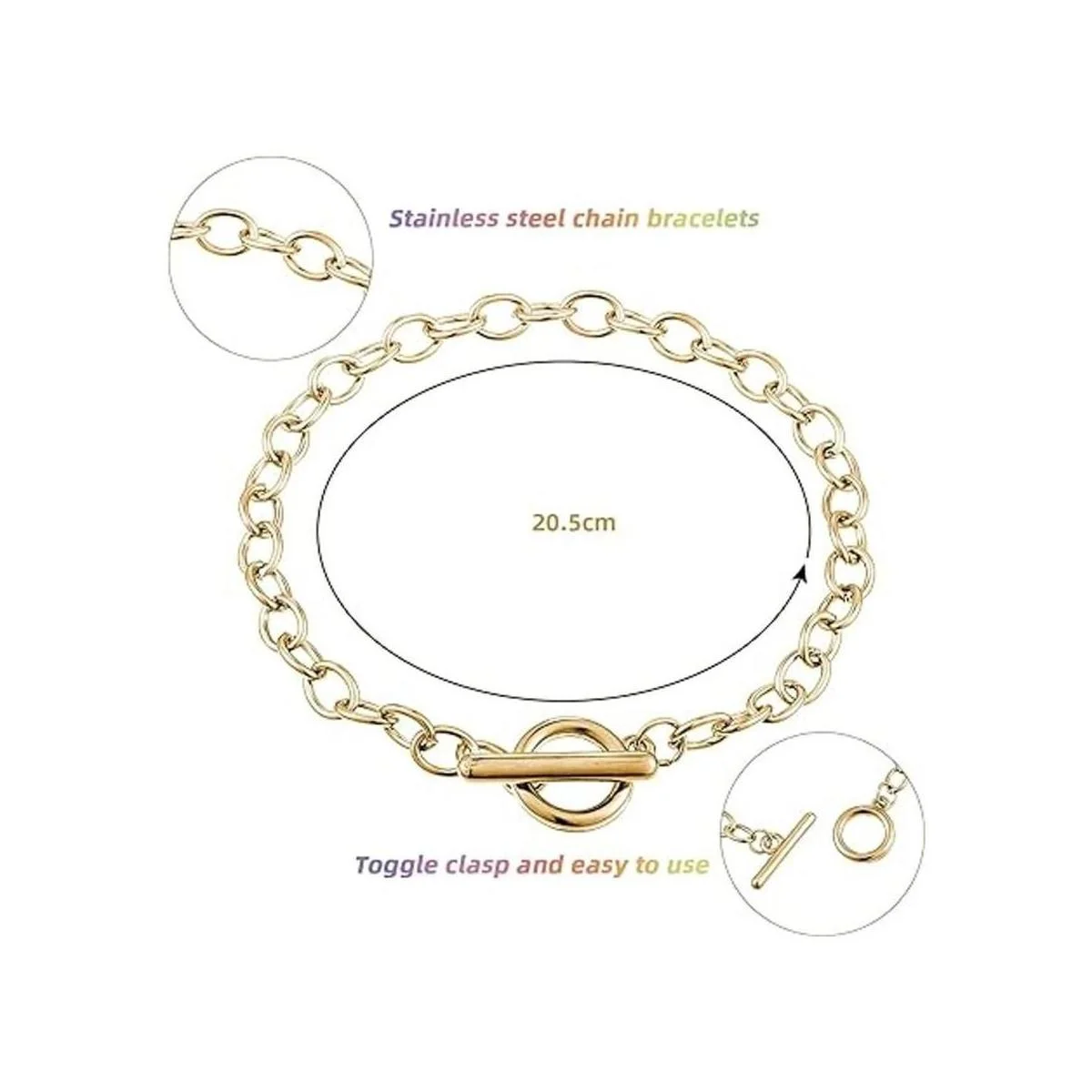 24 cadenas de pulsera con cierre de palanca OT de_2