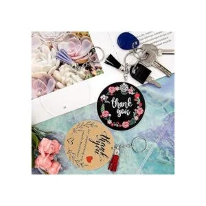 Duufin Juego de 72 llaveros acrílicos en blanco y borlas_7