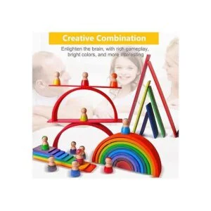 SHIERDU 11 piezas de tablero de arco iris de madera de_2