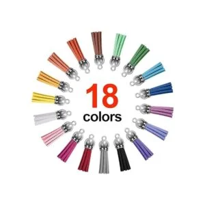 Duufin Juego de 72 llaveros acrílicos en blanco y borlas_3