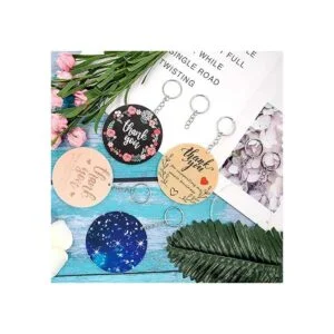 Duufin Juego de 72 llaveros acrílicos en blanco y borlas_5