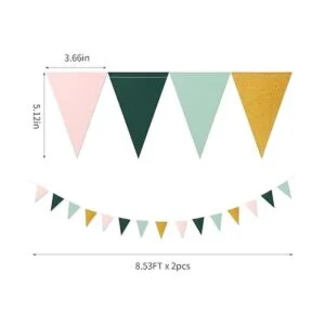 Banderines de color verde salvia y oro rosa paquete de 2_2