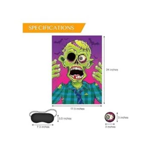 Pin the Eyeball on The Zombie Juego de fiesta de Halloween_2