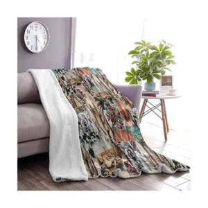 Linda manta con estampado de vaca de dibujos animados_5