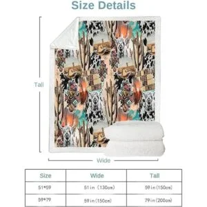 Linda manta con estampado de vaca de dibujos animados_7