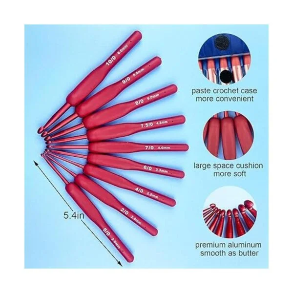 Juego de ganchos de ganchillo ergonómicos agujas de_3