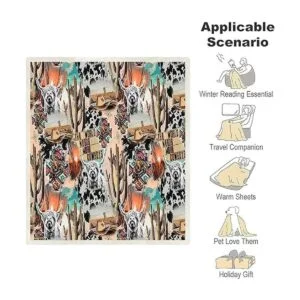 Linda manta con estampado de vaca de dibujos animados_6