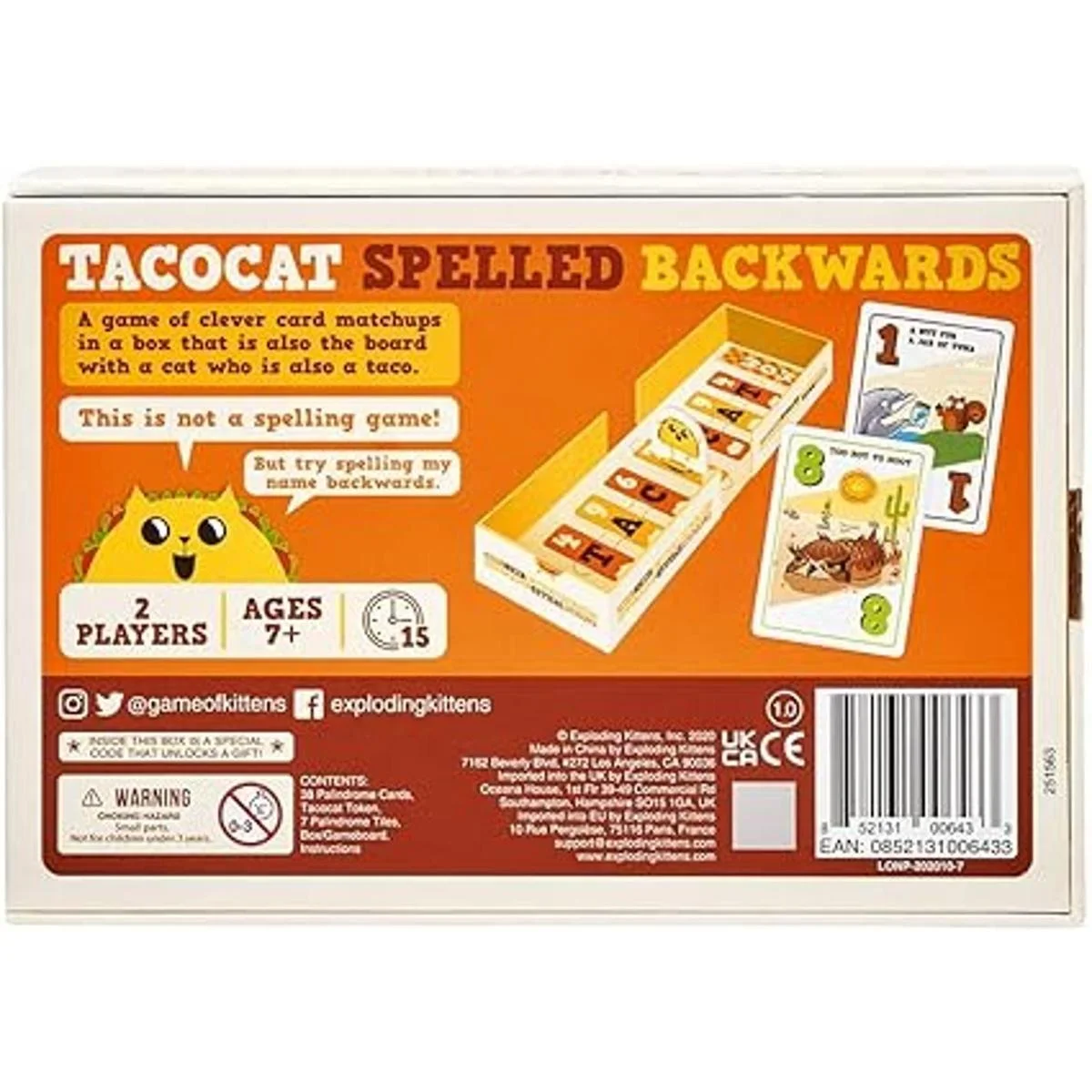 Tacocat Spelled Backwards juego de cartas familiar Juego_2