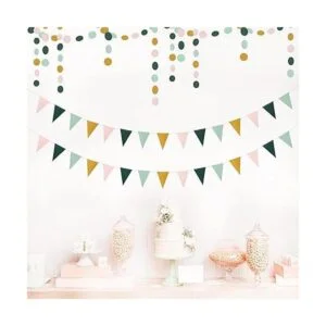 Banderines de color verde salvia y oro rosa paquete de 2_3