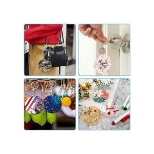 Duufin Juego de 72 llaveros acrílicos en blanco y borlas_6