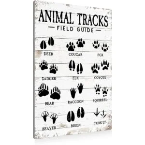Letrero de guía de campo de Animal Tracks de metal para_1