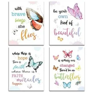 Impresiones inspiradoras de pared de mariposas en_1