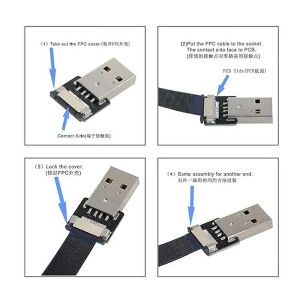 2.0 M en ángulo de arriba USB 2.0 TipoA macho a Micro USB_6