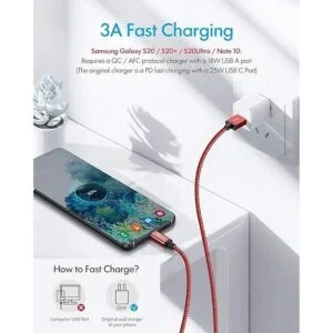 DDIYYI Cable USB tipo C largo de carga rápida 3 unidades_3