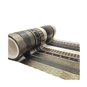 YUBX Juego de 10 rollos de cinta washi de color negro y_5