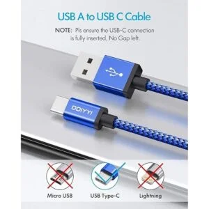 DDIYYI Cable USB tipo C largo de carga rápida 3 unidades_7