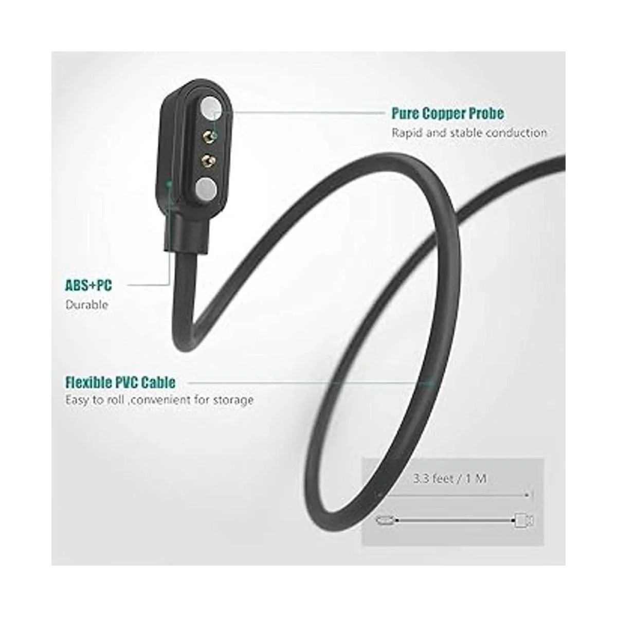 Cargador para reloj Wyze 2 cables de carga USB de_3