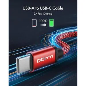 DDIYYI Cable USB tipo C largo de carga rápida 3 unidades_2