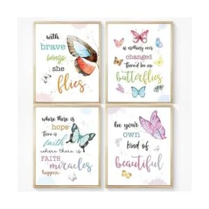 Impresiones inspiradoras de pared de mariposas en_4