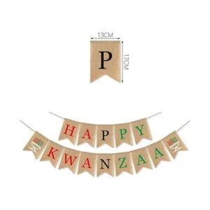 SWYOUN Burlap Happy Kwanzaa Banner Patrimonio Africano_4