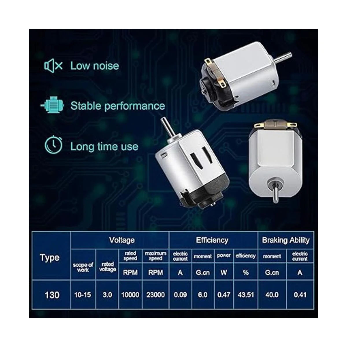 Mudder 20 piezas de micro motor eléctrico CC 1.53V_2