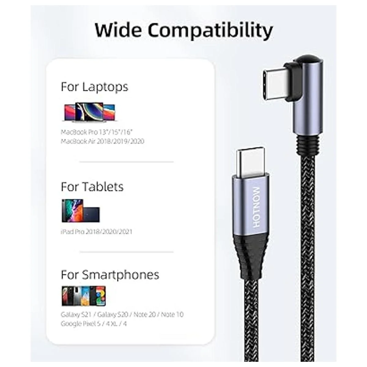 HOTNOW PD Cable USB C a USB C en ángulo recto de 1.5_7