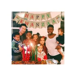 SWYOUN Burlap Happy Kwanzaa Banner Patrimonio Africano_2