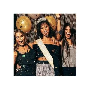 CAVETEE Tiara y banda de diamantes de imitación dorados_6