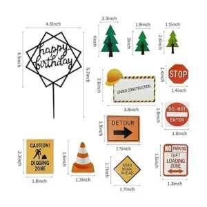 Juego de 27 piezas de decoración de pasteles de vehículos_3