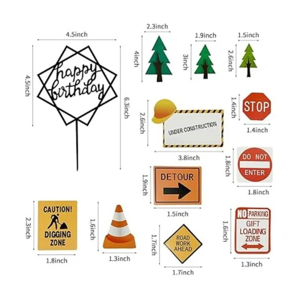 Juego de 27 piezas de decoración de pasteles de vehículos_3