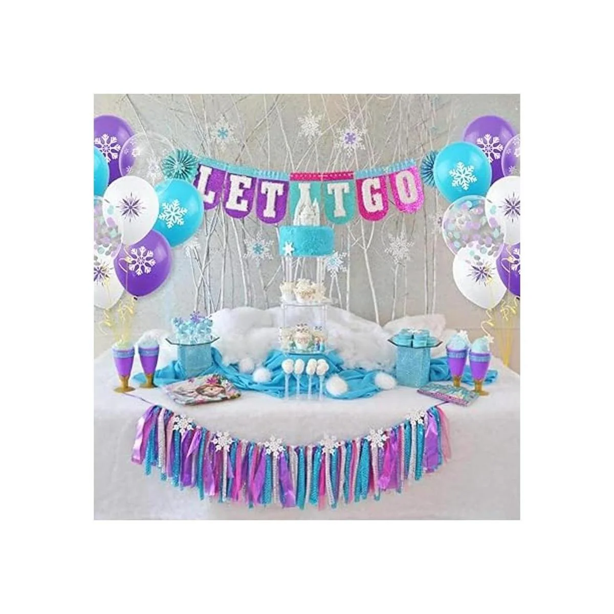 50 globos de copo de nieve con globos de látex morado_4