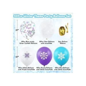 50 globos de copo de nieve con globos de látex morado_2