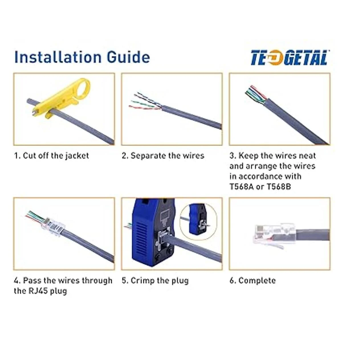 Cat6 RJ45 extremos 100 conectores Cat6 Cat5e RJ45_6