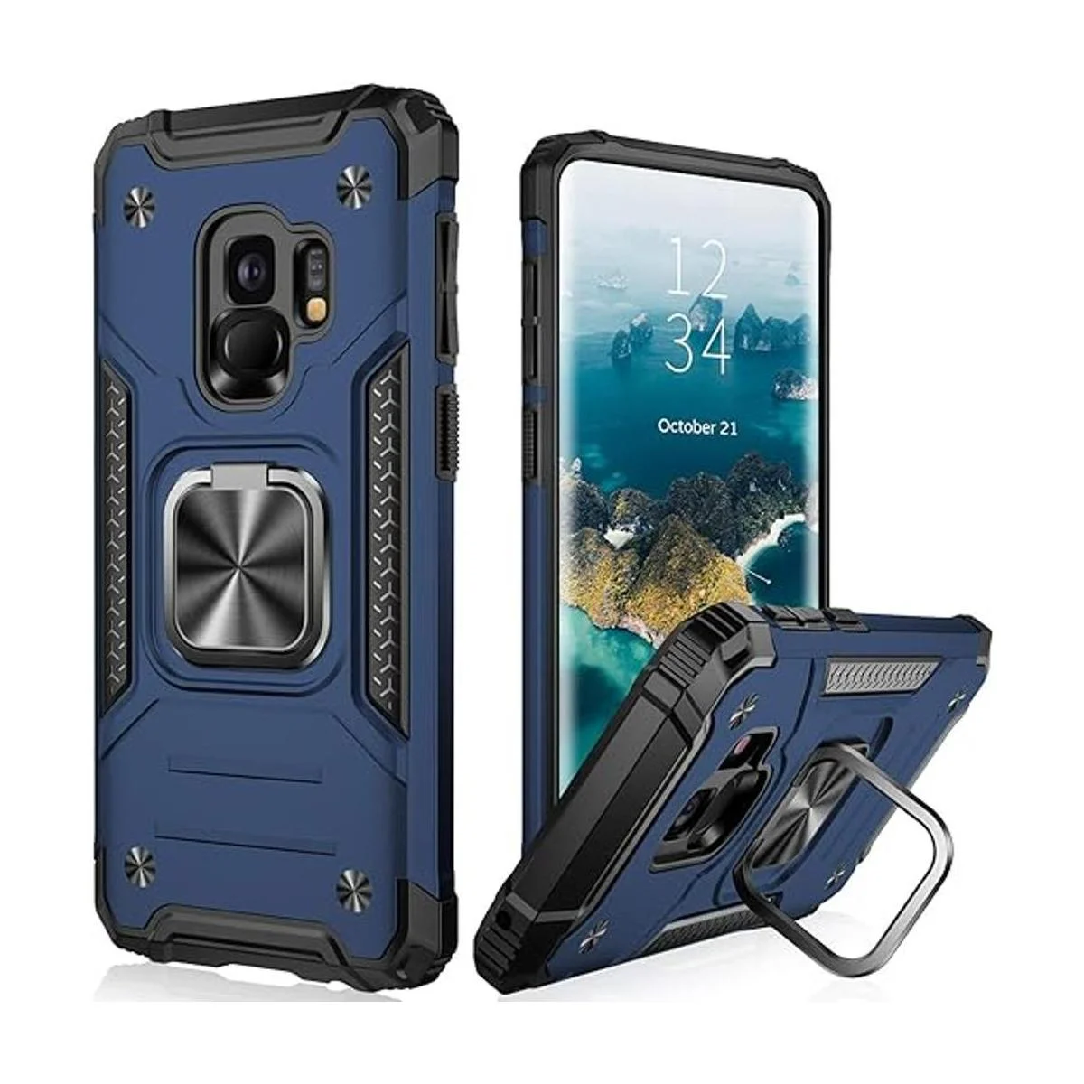 IKAZZ Funda para Samsung Galaxy S9 de doble capa suave y_1