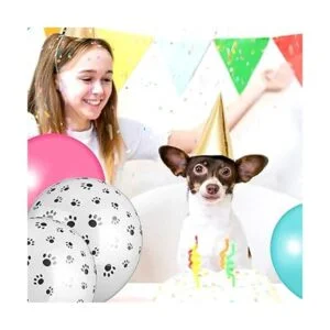 Globos de látex con diseño de pata de perro 100 unidades_4