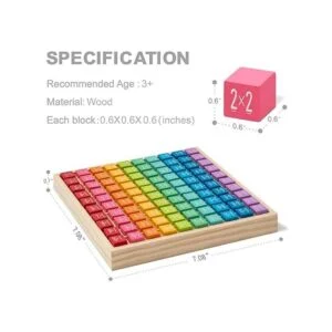 ROBUD Juego de mesa de multiplicación de madera y_5