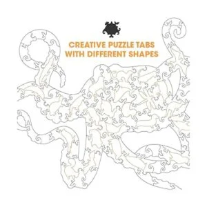 WoodGalaxy Rompecabezas de madera de pulpo de 142 piezas_3