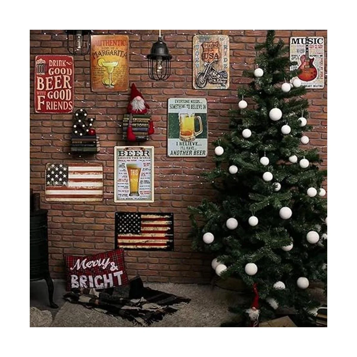 LQFIWSS Retro Metal Tin Sign Decoración de pared con_5