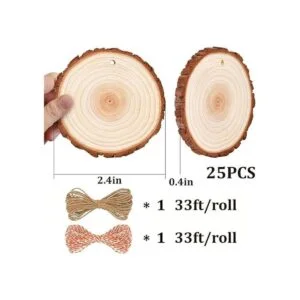 Rebanadas de madera natural para adornos de Navidad 25_2