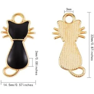 Ornaland 100 dijes de aleación de esmalte para gatos_2