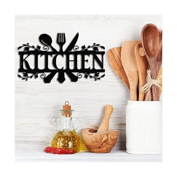 Letrero de metal de cocina letreros de cocina decoración_4